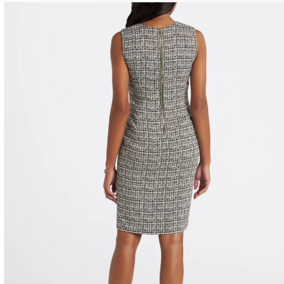 Elegant Black and White Tweed Dress - Picture 2 of 10